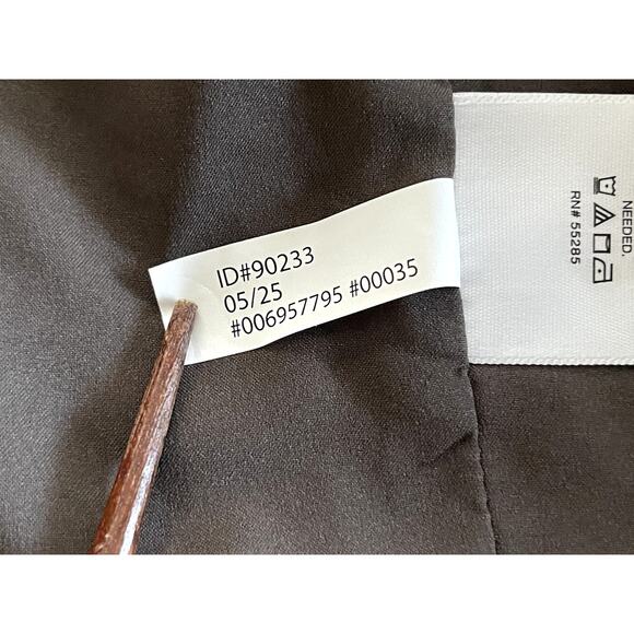 Express Sz M Pinstripe Collared Jacket Neutral Office Tailored Cropped Stretch - Picture 14 of 15